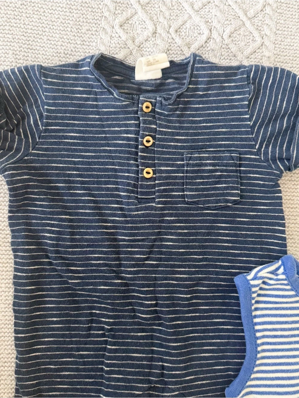 Hanna Andersson GAP H&M Blue Striped Baby One-Piece Romper Bundle 0-3M